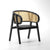 Hittam Black Wooden Teak and Rattan Dining Chair