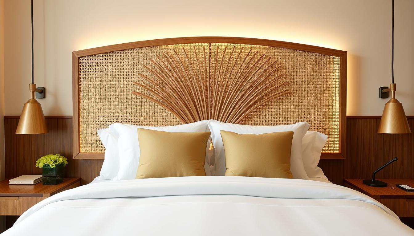 hotel headboard with lights ideas