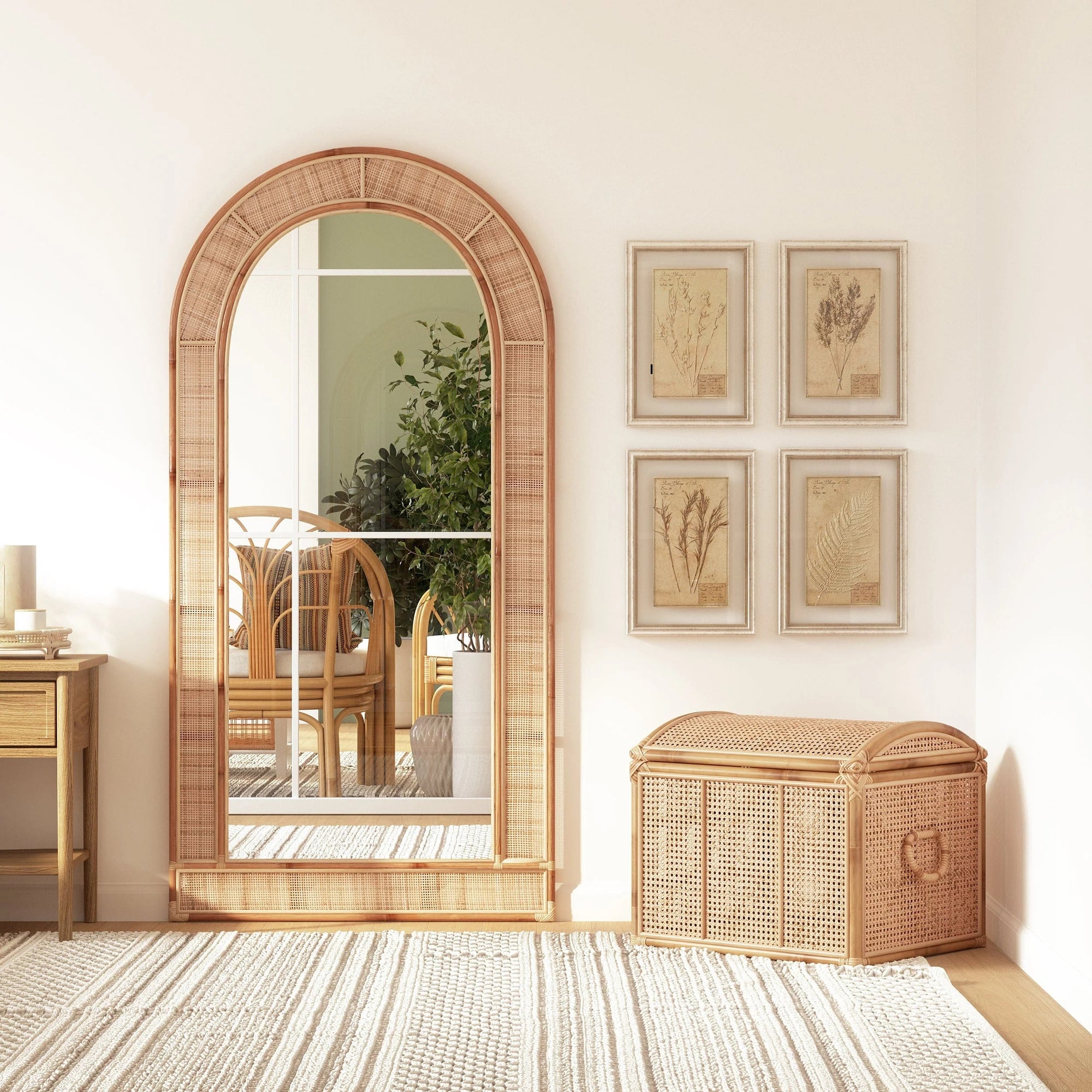 Artisanal Rattan Mirror