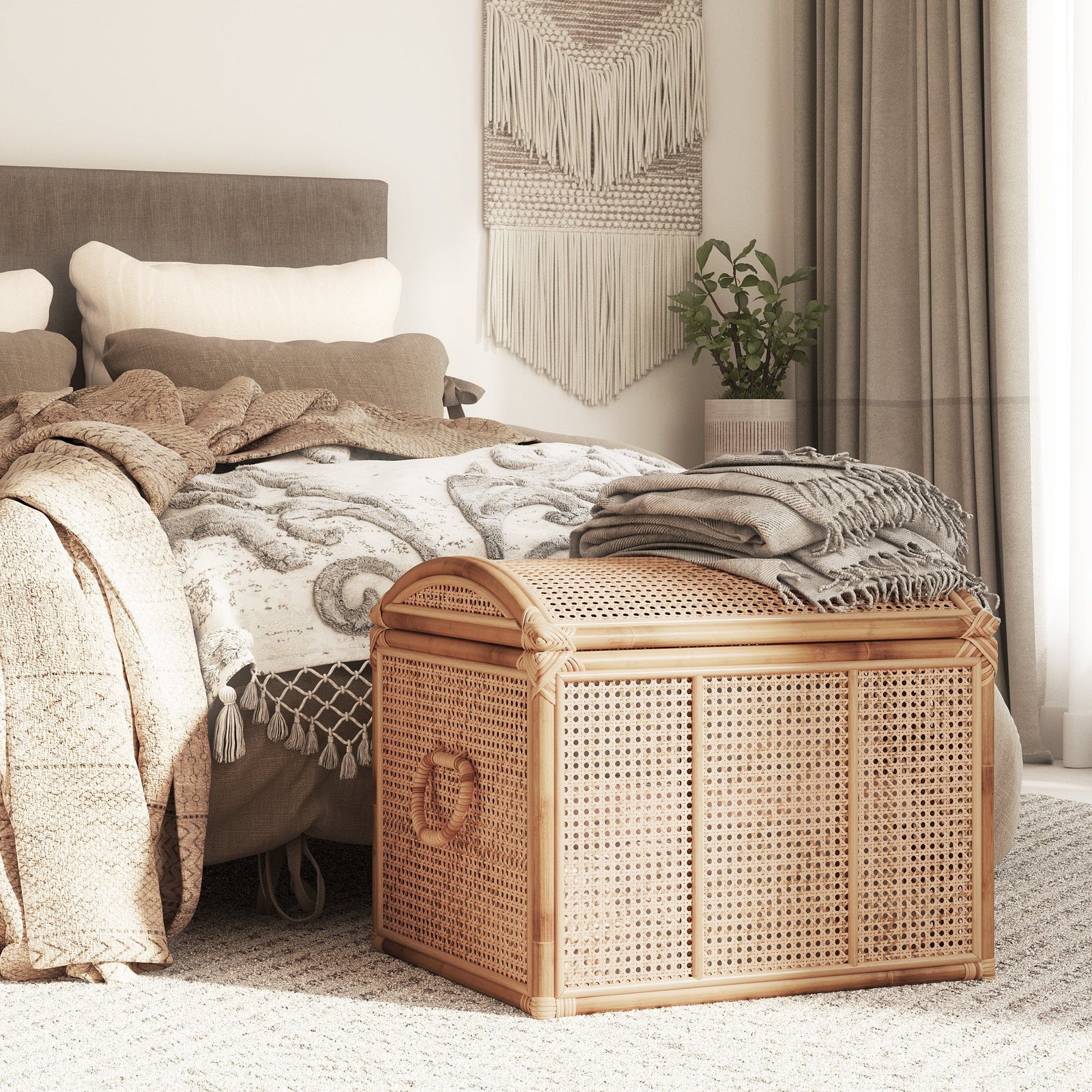 Bedroom Storage Trunk & Shelves