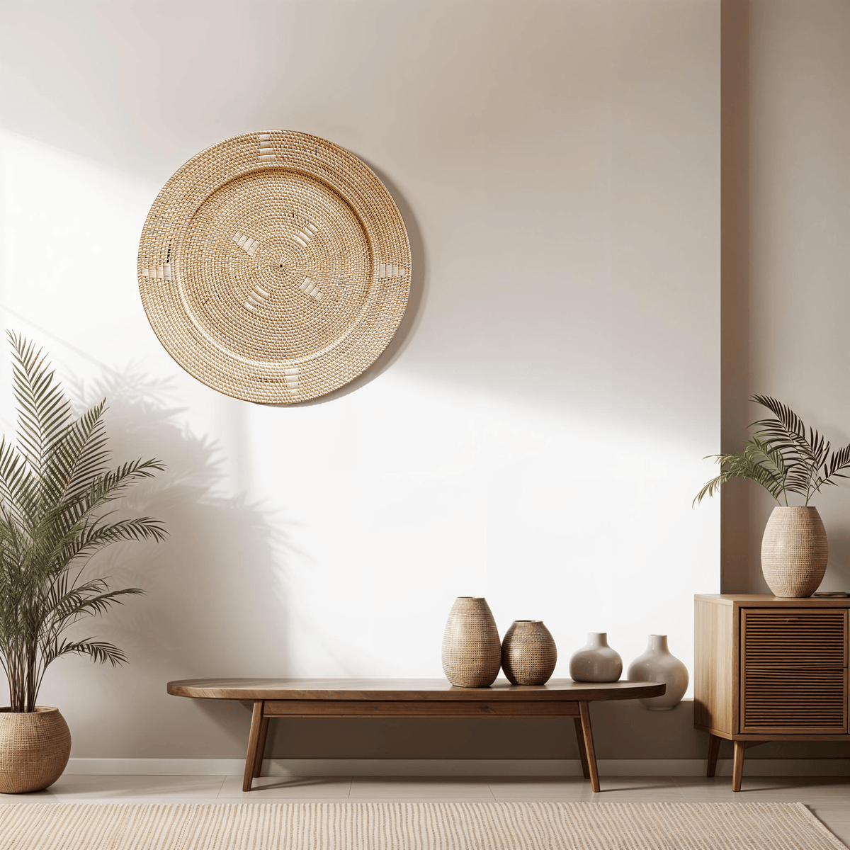 Natural Boho Chic &amp; Japandi Large Wall Plate - Alia