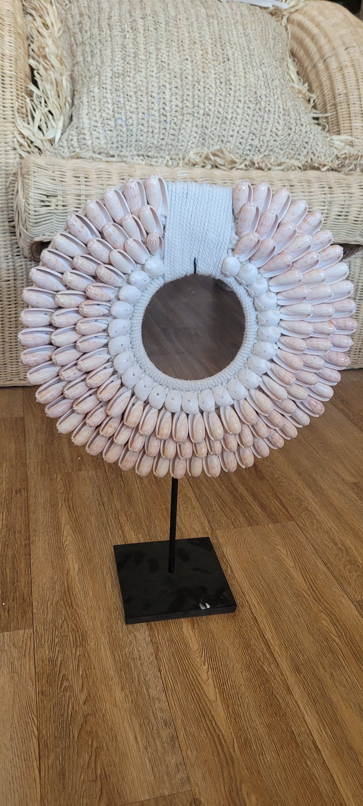 Light Pink Boho Chic Cowrie Shell Wall Decor