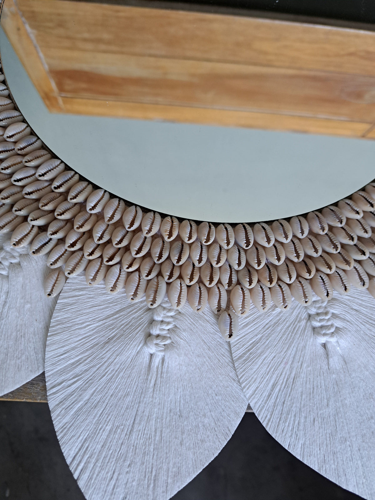 Natural Boho Chic Japandi Round Mirror