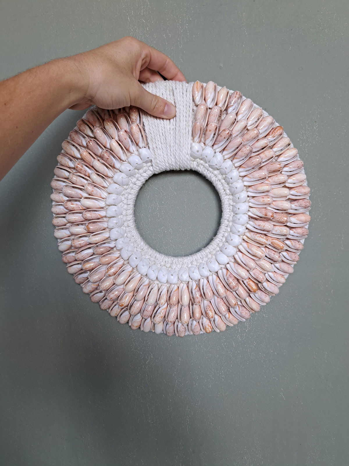 Light Pink Boho Chic Cowrie Shell Wall Decor