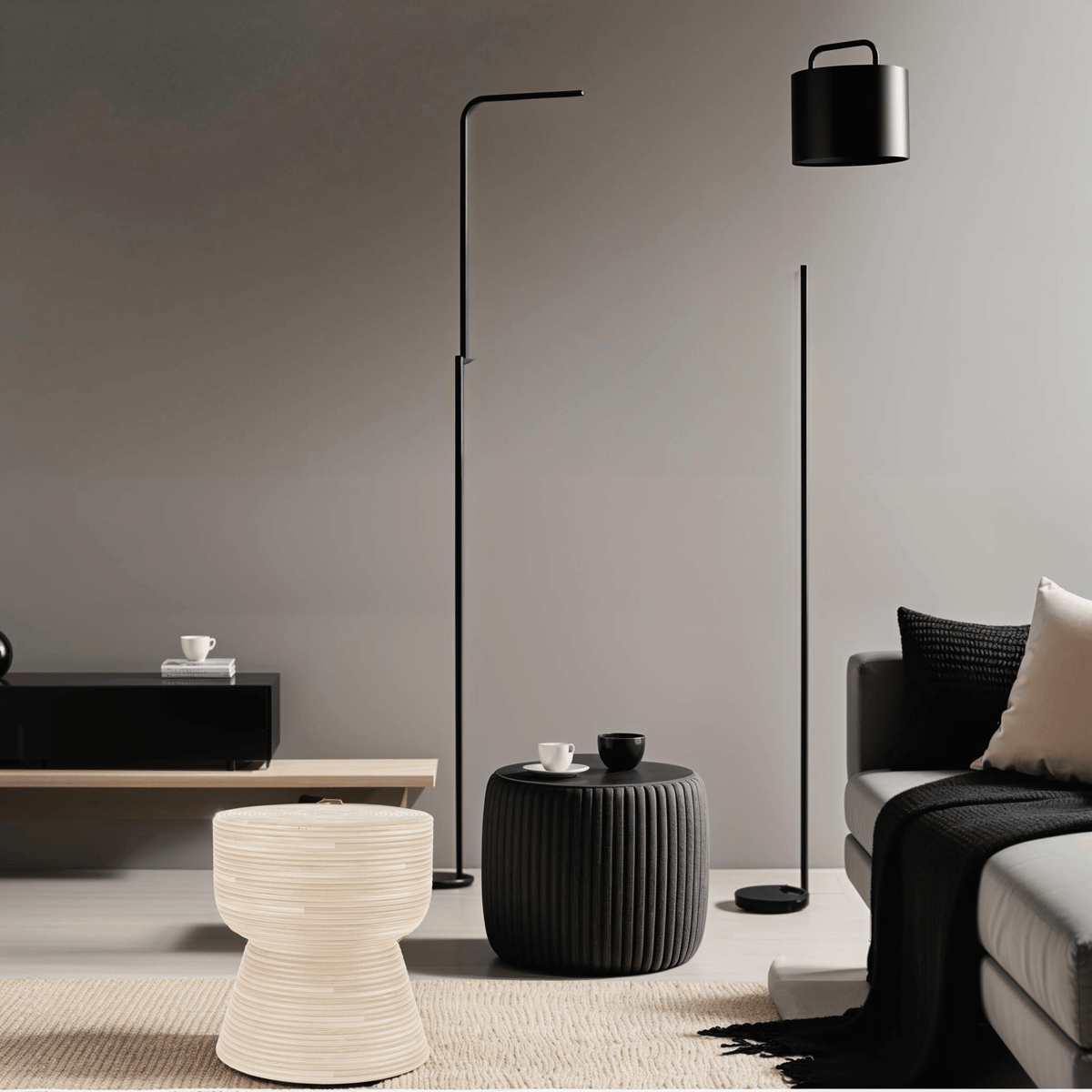 Japandi Side Table and Stool - Alya