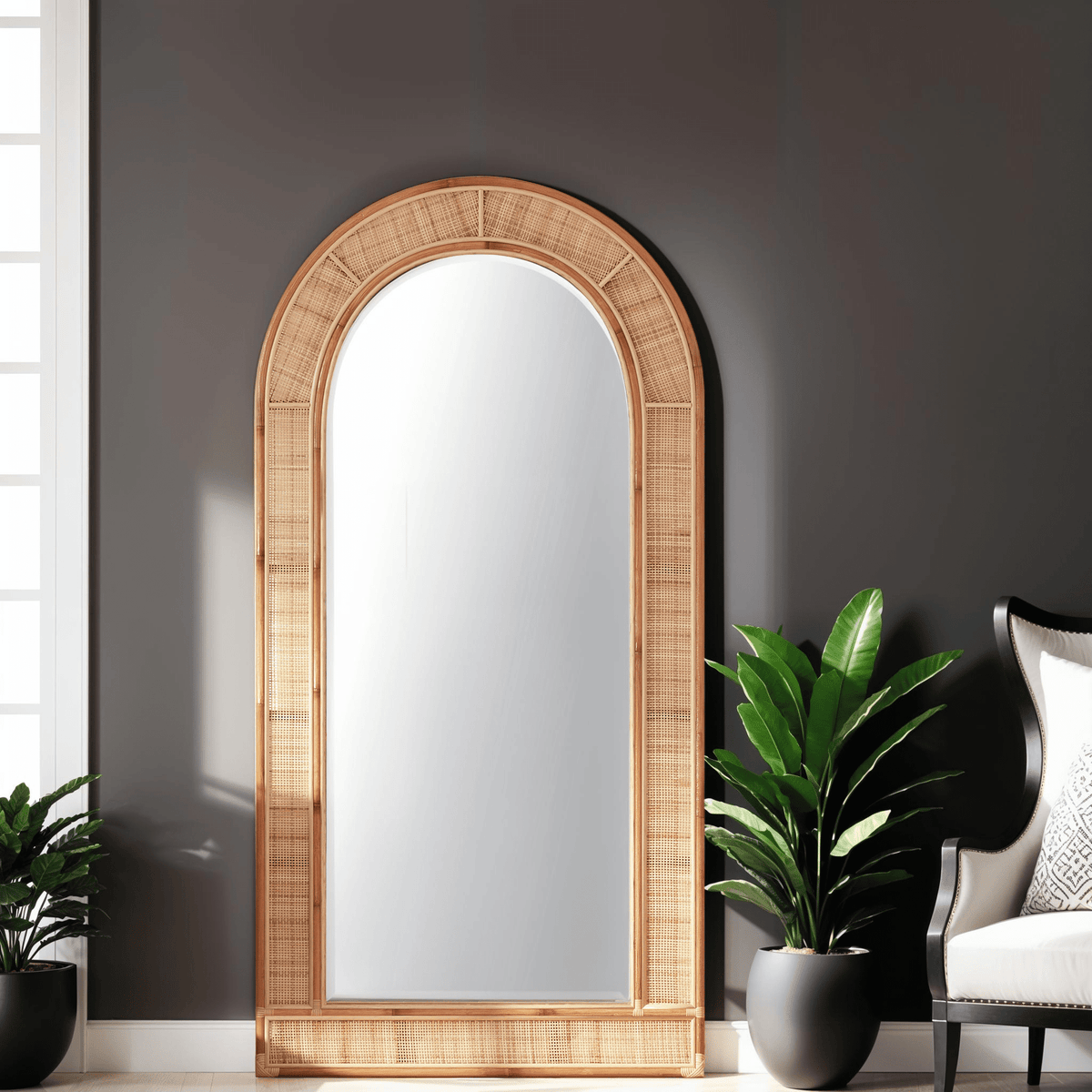 Amelia Natural Rattan Mirror