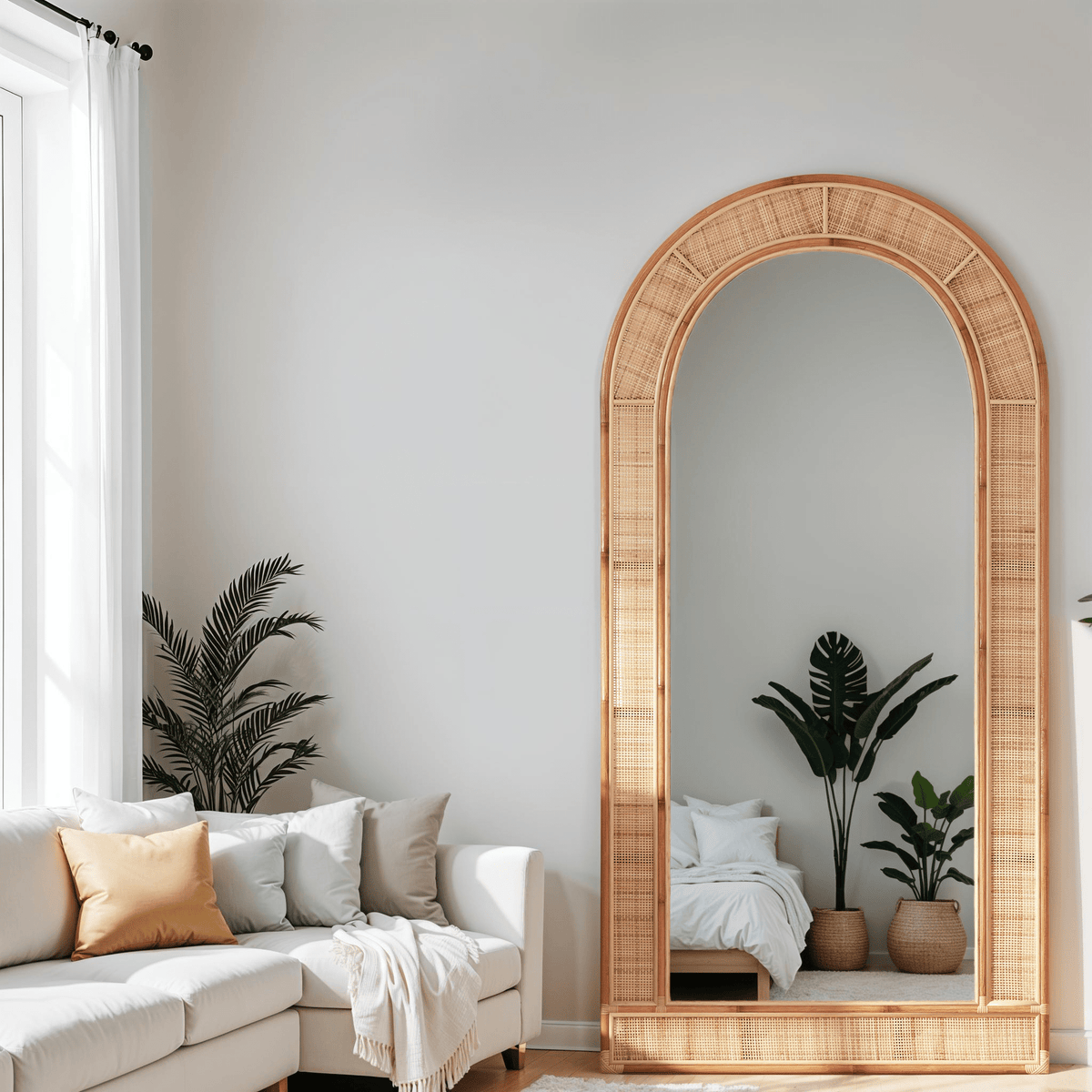 Amelia Natural Rattan Mirror