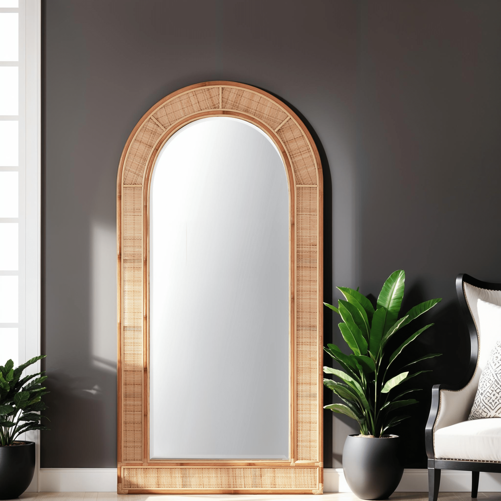 早いもの勝ち！アデペシュ　rotta rattan mirror 3個セット Kate and Laurel Rahfy Rattan Tabletop Mirror - 12x16 - Bed Bath