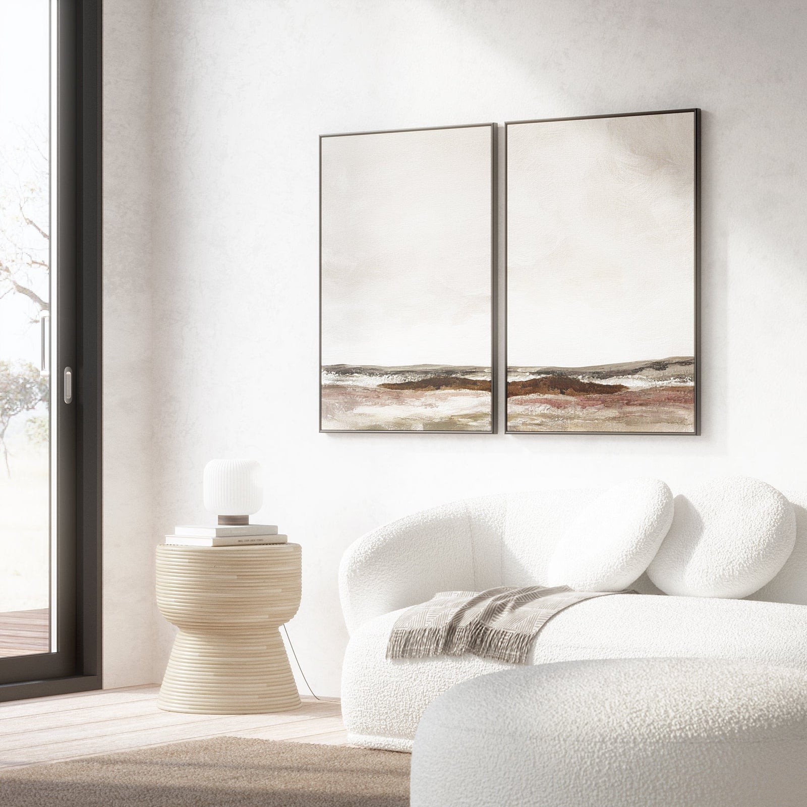 Japandi Side Table and Stool - Alya