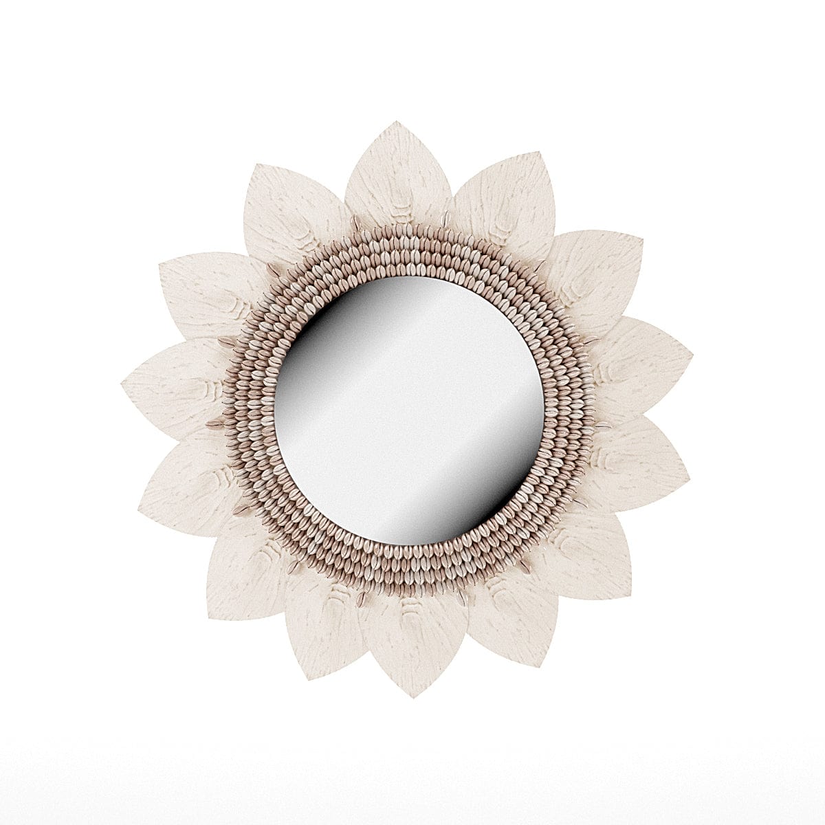 Natural Boho Chic Japandi Round Mirror