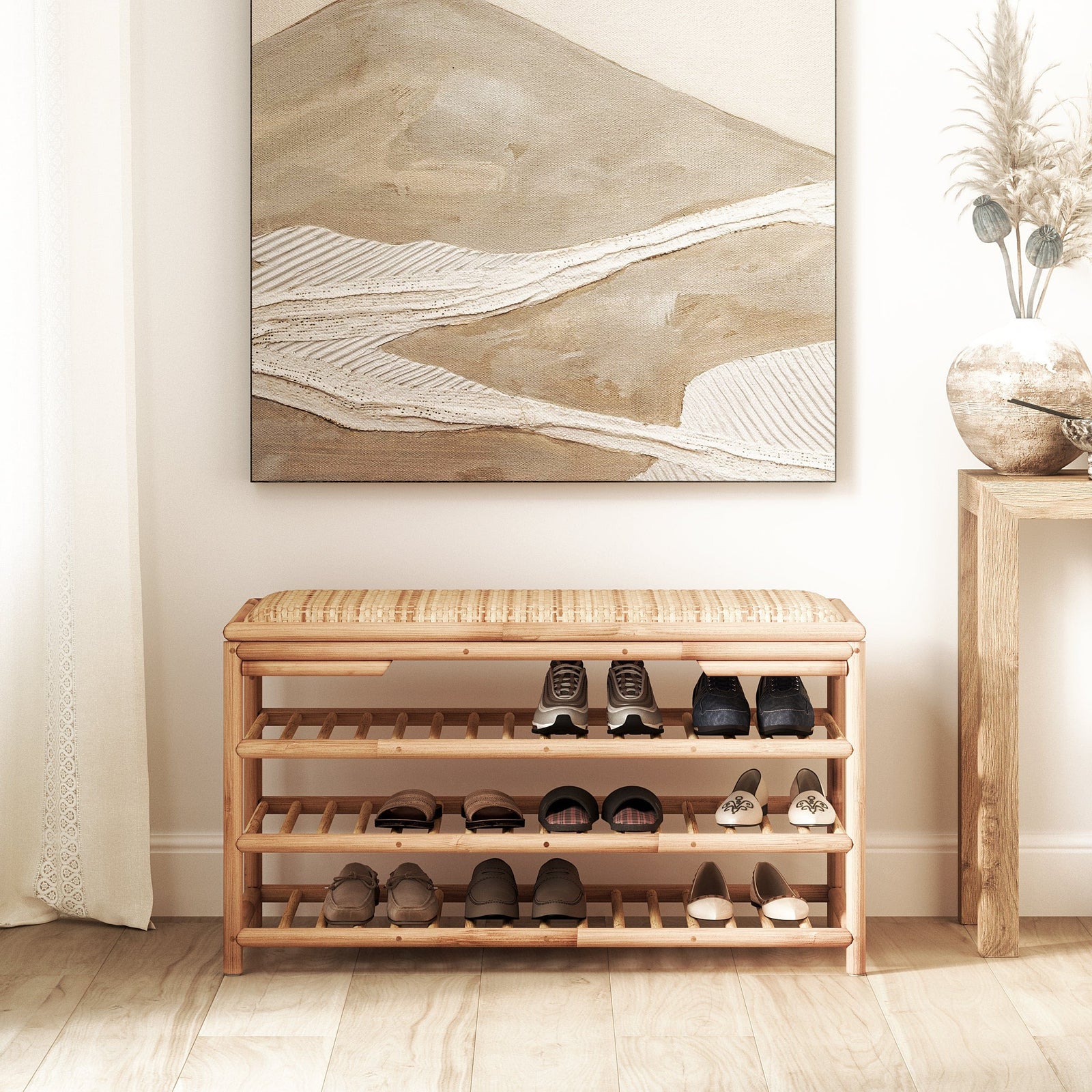 Boho discount shoe rack