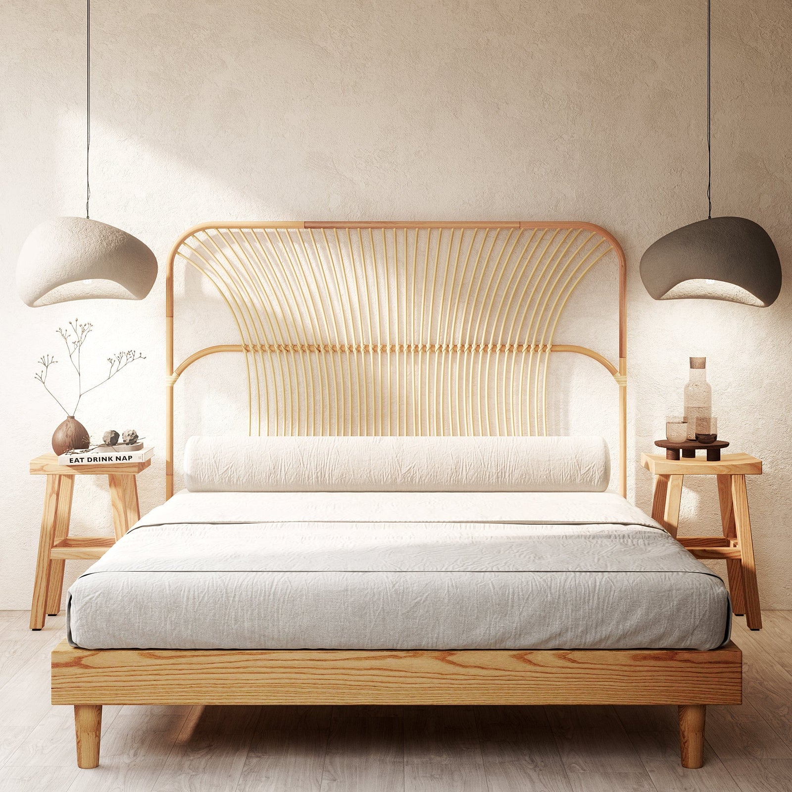 Japandi Handmade Rattan Headboard