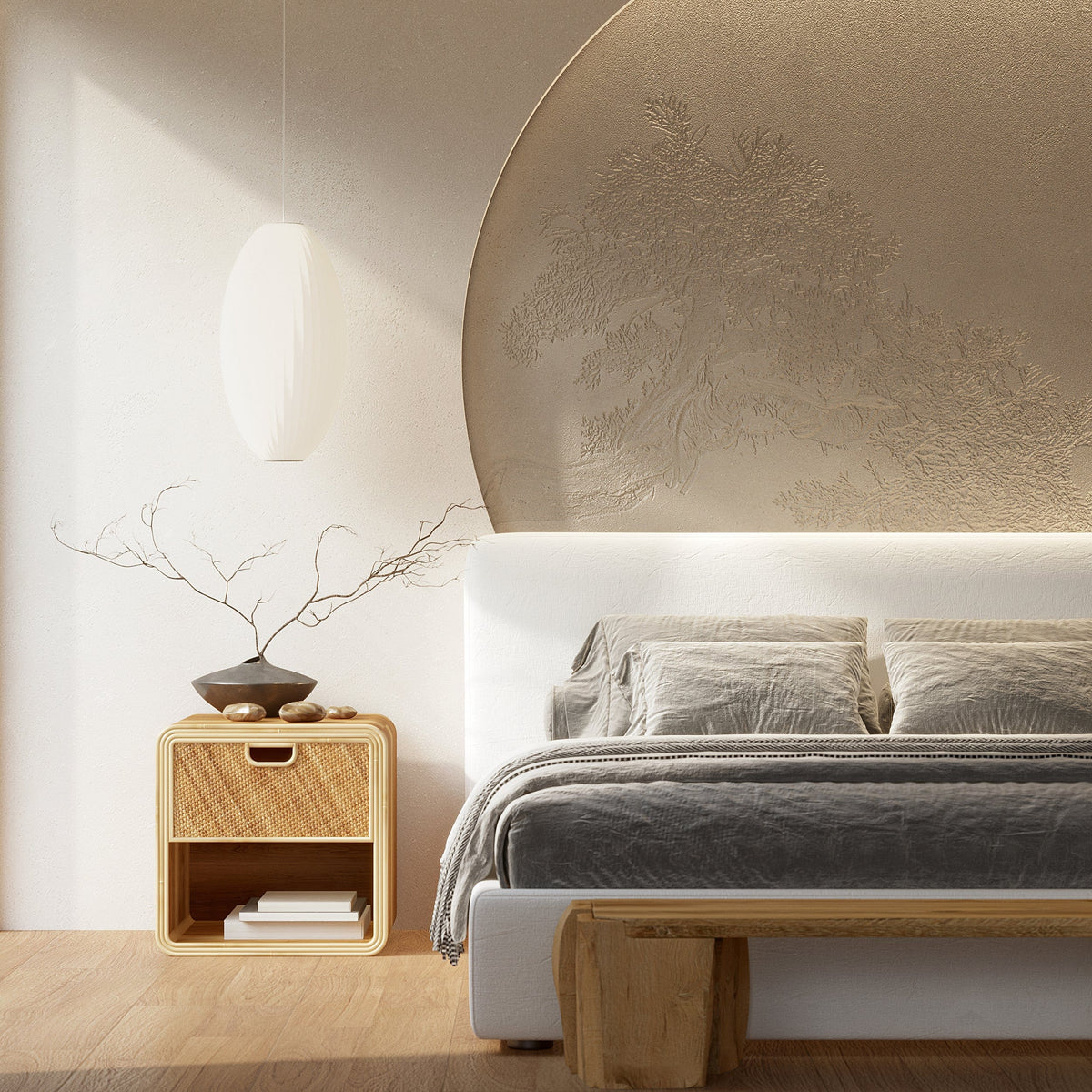 Japandi Bedside Table &amp; Side Table - Mina