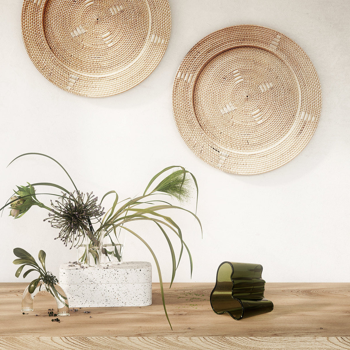 Natural Boho Chic &amp; Japandi Large Wall Plate - Alia