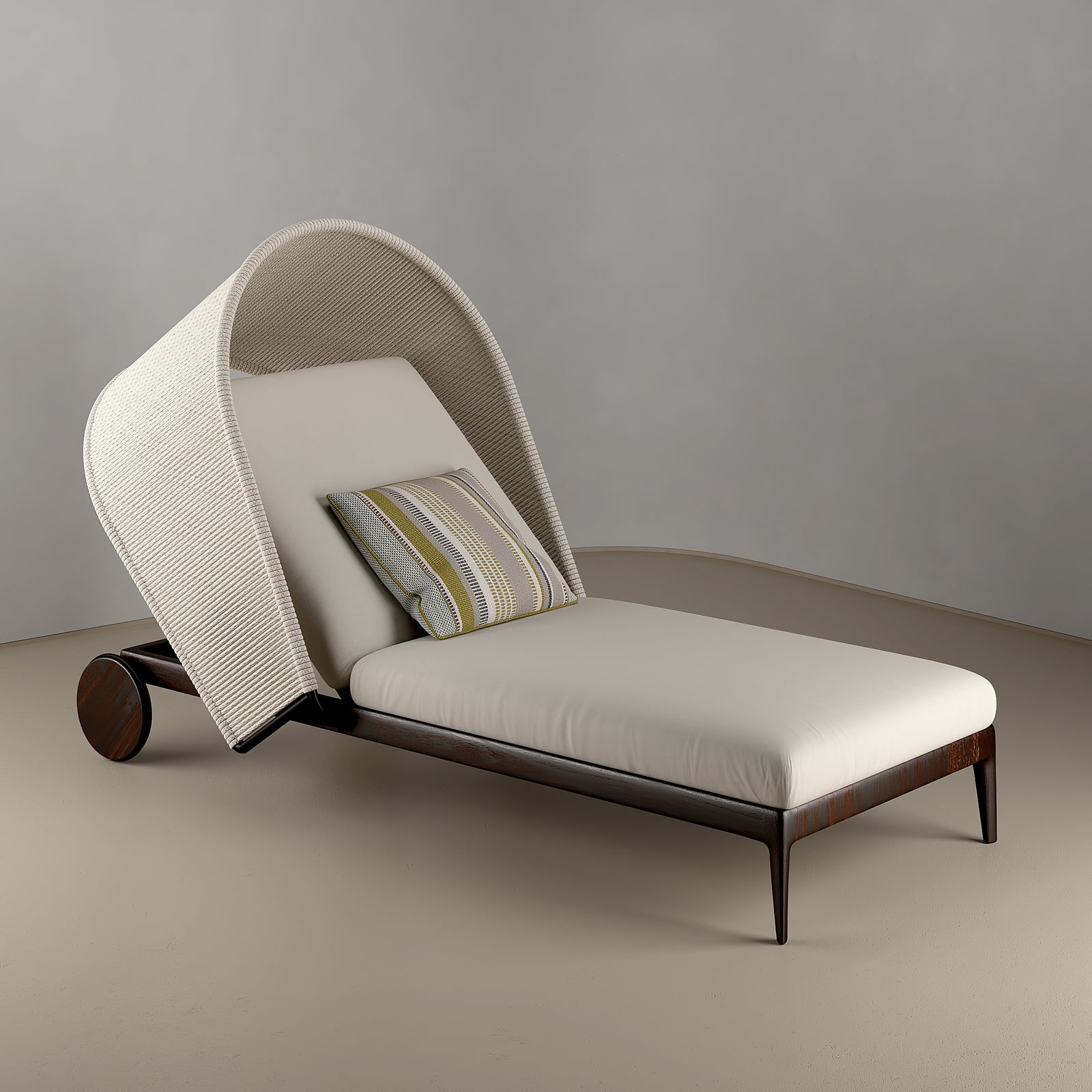 Ironwood Sun Bed with Sunbrella Fabric and Private Canopy - Outdoor Resistant