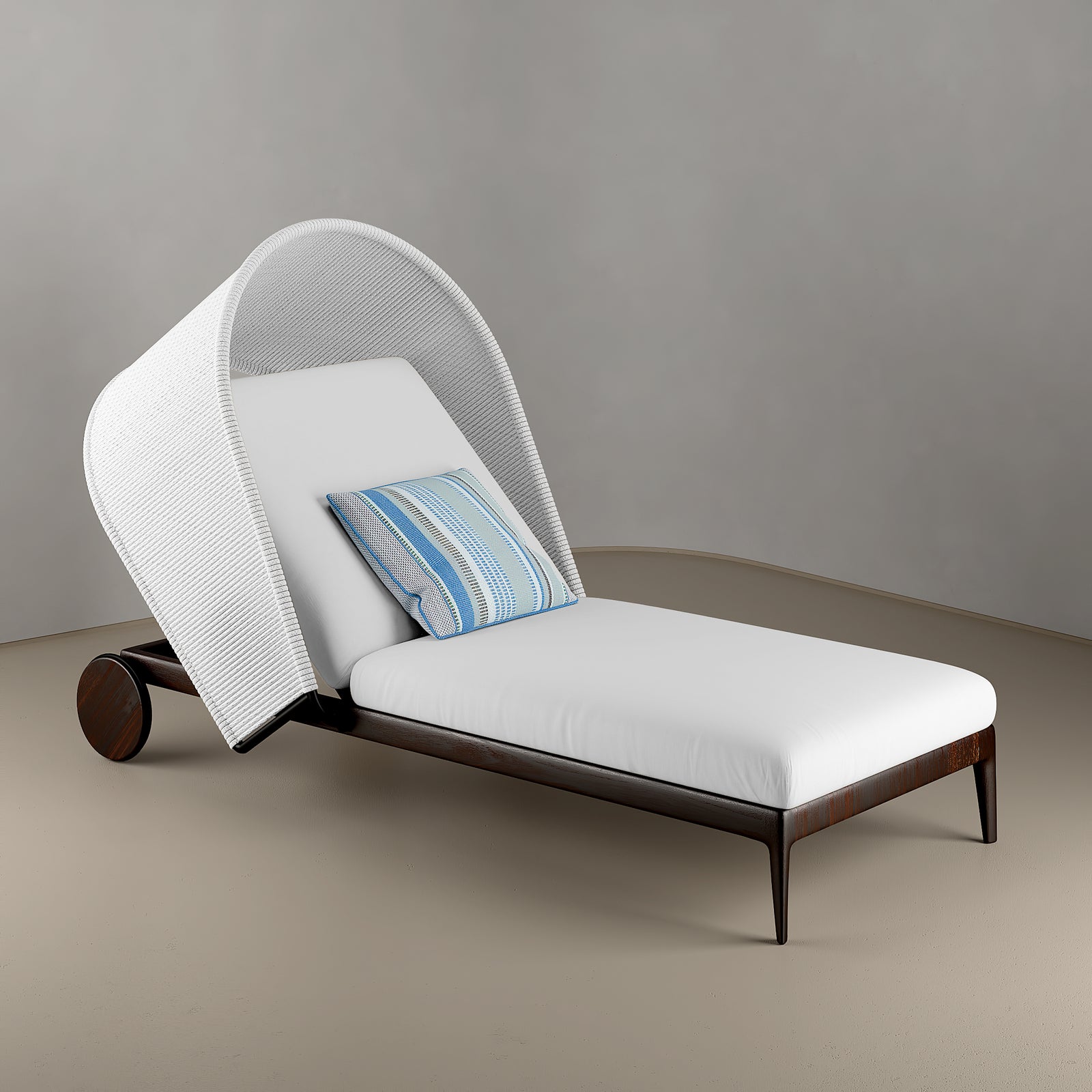 Ironwood Sun Bed with Sunbrella Fabric and Private Canopy - Outdoor Resistant