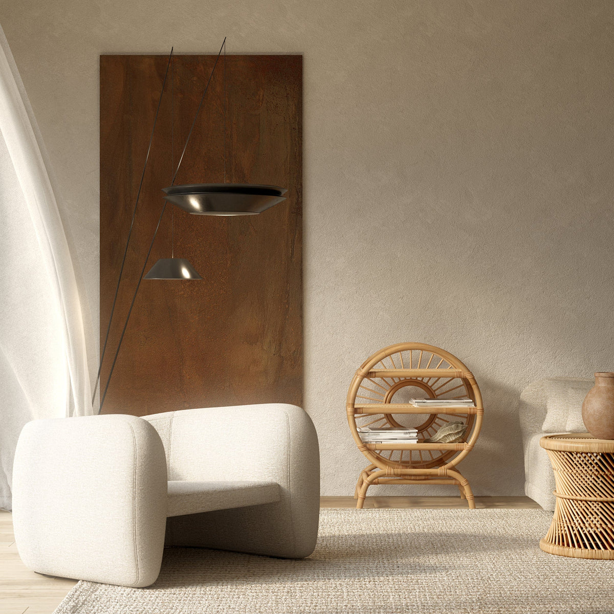 Japandi Round Bookshelf or Toyshelf