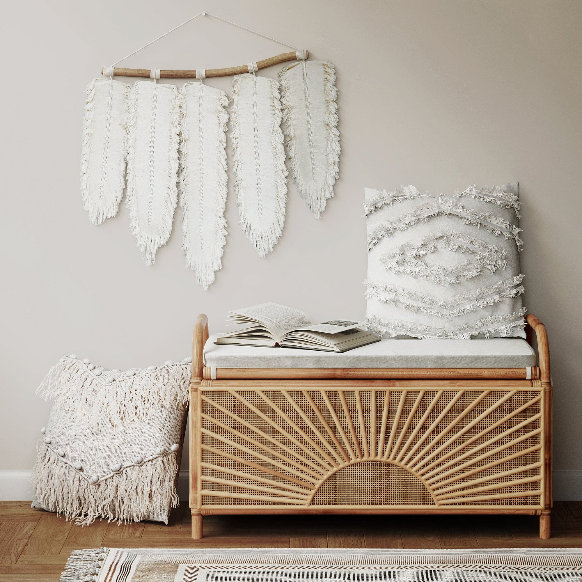 Lucy Natural Rattan Trunk/Bench