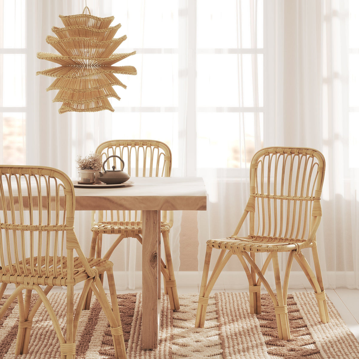 Intricate Rattan Lampshade